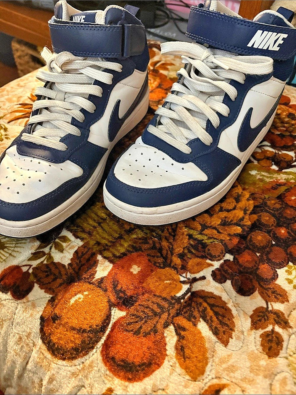Nike Court Borough Mid 2 High-Top Sneakers Blue & White Youth US 5.5Y